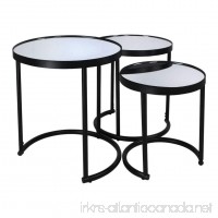 3-Piece Round Coffee Table Set (black) - B0719K5FXT