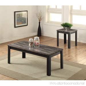 ACME Furniture 82134 2 Piece Arabia Coffee/End Table Set Faux Marble & Black - B01H3OUE4M