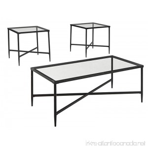 Ashley Furniture Signature Design - Augeron Contemporary 3-Piece Table Set - Includes Cocktail Table & 2 End Tables - Black - B071LGDYDB