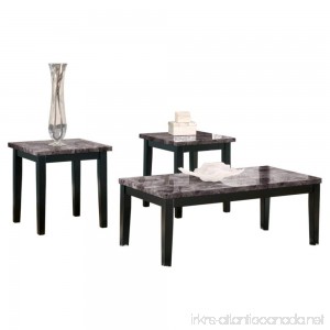 Ashley Furniture Signature Design - Maysville Faux Marble Top Occasional Table Set - Contains Cocktail Table & 2 End Tables - Contemporary - Black - B009CBJWXY