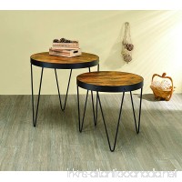 Coaster Industrial Honey/Black 2-Piece Nesting Table Set with Hairpin Legs - B018FNDABE