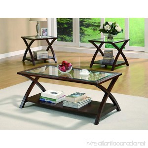 Coaster Transitional Cappuccino Three Piece Occasional Table Set - B004HPTU5A