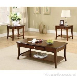 Furniture of America 3-Piece Lensar Table Set Dark Oak Finish - B00FC1E2TC