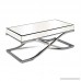HOMES: Inside + Out Iohomes Luxy 2 PC Chrome Frame Mirror Panel Coffee Table Set - B01KZAG63O