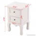 JAXPETY New White Curved Legs Accent Side End Table Nigh stand Furniture Bedroom W/2 Drawers - B074MPL7L9