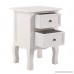 JAXPETY Set of 2 New White Curved Legs Accent Side End Table Nigh stand Furniture Bedroom W/2 Drawers (2) - B074MQQG43