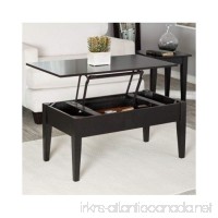 Lift Top Occasional Cocktail Table with Storage and 2 End Tables in Black  40 inches  Coffee Table Set  Living Room Furniture  Set of 3 - B00OM3X09O