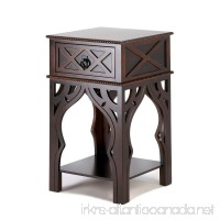 Side Table Moroccan Style Side End Accent Table Nightstand With Storage Drawer - B078FV84YC