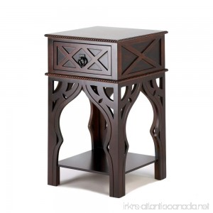 Side Table Moroccan Style Side End Accent Table Nightstand With Storage Drawer - B078FV84YC