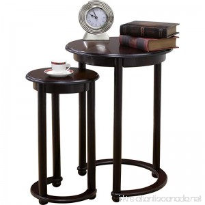 2-Piece Cherry Wood Nesting Tables with Crescent Base & Cabriole Legs - B071HDLCPN