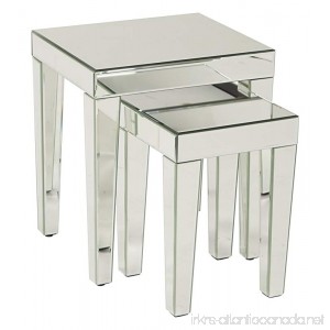 Ave Six Reflections 2-Piece Nesting Table Set Silver Mirrored Finish - B009V5YWOU