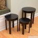 Bay Shore Collection Round Nesting End Table Set 3-Piece Black - B008O0Z5W6