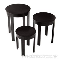 Bay Shore Collection Round Nesting End Table Set  3-Piece Black - B008O0Z5W6