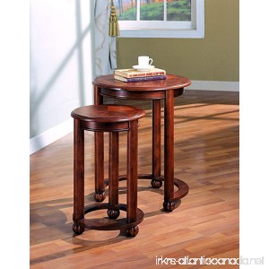 Coaster Traditional Warm Amber 2-Piece Round Nesting Table Set - B000GVGNRW
