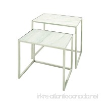 Deco 79 49605 Stainless Steel Marble Nesting Tables (Set of 2)  24"/20" - B01CEB7816