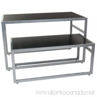 Displays2go 2-Piece Rectangular Nesting Table Set with Modern Lines and Steel Frame with MDF Counter  Black - B00IA4O4W8