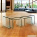 Fab Glass and Mirror 3 Piece Clear Bent 3/8 Thick Glass Nest Tables - B012VHVNAU