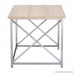 Homebeez 2 Pieces Square Nesting/End/Side Table Set with Wooden Style Top Metal Legs 2 Pieces (Wooden) - B078Z17BX2