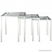 Modway Nimble 3 Piece Glass Top Nesting Table Set in Silver - B00OD3KKH8