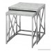 Monarch I 3376 Nesting Table-2Pcs Set/Grey Cement with Chrome Metal - B06Y2XWMQQ