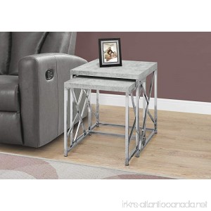 Monarch I 3376 Nesting Table-2Pcs Set/Grey Cement with Chrome Metal - B06Y2XWMQQ