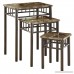 Monarch Specialties Bronze Metal Nesting Table Set with Cappuccino Marble Top 3-Piece - B008V6R04O