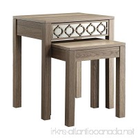 OSP Designs Office Star Helena 2-Piece Nesting Tables with Mirror Accent Panel  Greco Oak Finish - B00ISKTAJG