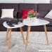 Topeakmart Set of 2 Modern White Gloss Triangle Top Nesting Tables Living Room Side End Tables Set - B01N6GP7YU