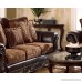 Ashley Furniture Signature Design - Norcastle Glass Top Sofa Table - Semi-Circle - Dark Brown - B00132EF1Y