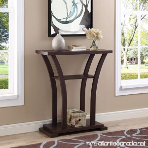 Cappuccino Finish Hall Console Sofa Entryway Accent Table with Curved Legs - B01MCVI5GZ
