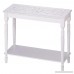 Charming Home Décor Intricately Carved Top Table- Distressed White Wood- Hallway - B01LWY79DT