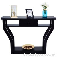 Giantex Console Hall Table for Entryway Small Space Sofa Side Table with Storage Drawer and Shelf Home Office Living Room Furniture Narrow Accent Hall Table Black - B07FS7DR6Z
