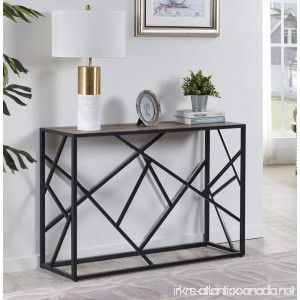 Homissue 30” Height Console Sofa Table with Sturdy Criss-cross Design for Hallway/Living Room/Entryway Retro Brown - B0786GWM3Q