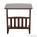 LCH Vintage Snack Side Table Solid Wood End Table for Coffee Laptop Slides next to Sofa Couch Dark Brown - B07CPJWBJ9