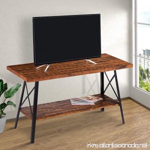 Olee Sleep 48” Solid Wood & Dura Metal Legs Sofa Table/TV stand/End Table/Side Table/Accent Table/Office Table/Computer Table/Dining Table/Natural Wood Top Rustic Brown - B0791BRJVR