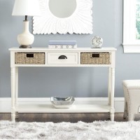 Safavieh American Homes Collection Winifred White Wicker Console Table with Storage - B00NEOG1A2
