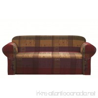 Chezmoi Collection Gitano Gold Heavy-Duty Jacquard Couch/Sofa Cover Slipcover  Burgundy Purple Green - B006P661RO
