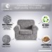 CHUN YI 2-Piece Coral Fleece Spandex Fabric Polyester Sofa Slipcovers (Chair Grey Printed) - B01IB7M15A