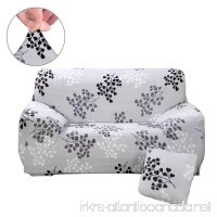 ColorBird Spandex Fabric Sofa Slipcovers Plant Series Removable Stretch Elastic Couch Protector Covers for Living Room Bedroom (Sofa  Grey Leaf) - B073PSF5WK