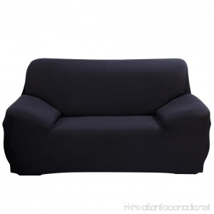 DIFEN Black Loveseat 2 Seater Stretch Elastic Polyester Spandex Slipcover - B079DM2VH5