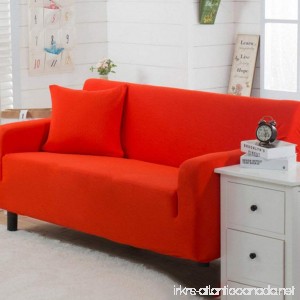 DW&HX Stretch full cover sofa cover 1-piece Polyester couch cover Furniture protector with elastic straps for 1 2 3 4 cushions sofas without pillowcase-orange Pillowcase 45x45cm(18x18inch) - B07CVRYSJT