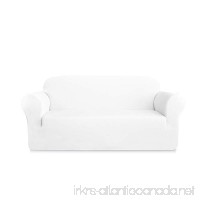 DyFun 1-Piece Knit Spandex Stretch Dining Room Sofa Slipcovers (Loveseat  White) - B01M0HR5GK