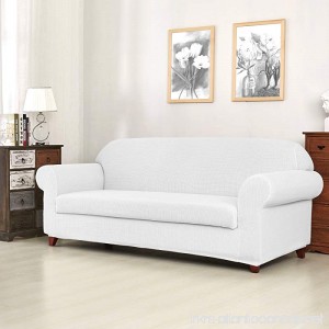 Fassbel 2-Piece Stretch Spandex Sofa Slipcovers for Living Room (Loveseat Off-white) - B07BLYSC7X