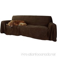 Floppy Ears Design Simple Faux Suede Couch Cover Protector (XXL for Extra Long Couches Chocolate) - B01DUVBXUQ