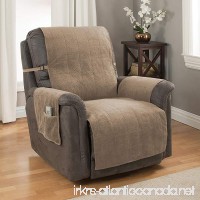 GPD Furniture Fresh Heavy-Weight Luxury Textured Microsuede Pebbles Furniture Protector and Slipcover with Anti-slip Non-slip Backing (Recliner  Natural)-Water Repellant - B0172598N0
