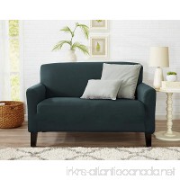 Great Bay Home One Piece Loveseat Silpcover  Slip Resistant  Stylish Furniture Cover/Protector. Dawson Collection Basic Strapless Slipcover by Brand. (Loveseat  Mirage Blue) - B0764F6T8V