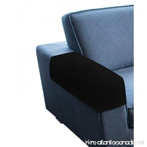 KLEEGER Premium Sofa Armrest Cover Set - Elastic Slipcovers For Couches Armchairs & Recliners (Set Of 2) (Black) - B07DVNRSHG