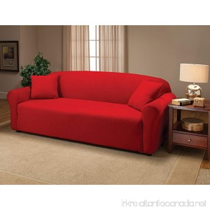 Madison Stretch Jersey Red Sofa Slipcover Solid - B004MM8AVI