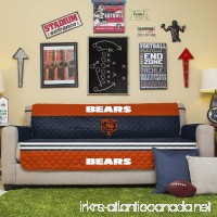 NFL Chicago Bears Sofa Couch Reversible Furniture Protector with Elastic Straps 75-inches by 110-inches - B00PC030T6