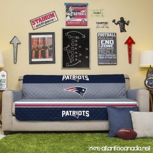 NFL New England Patriots Sofa Couch Reversible Furniture Protector with Elastic Straps 75-inches by 110-inches - B00PC000IU